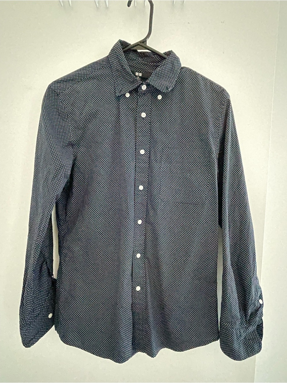 Uniqlo Navy Microdot Button-Down Shirt (XS)